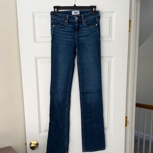 PAIGE Women's Dark Blue Straight Leg Jeans
